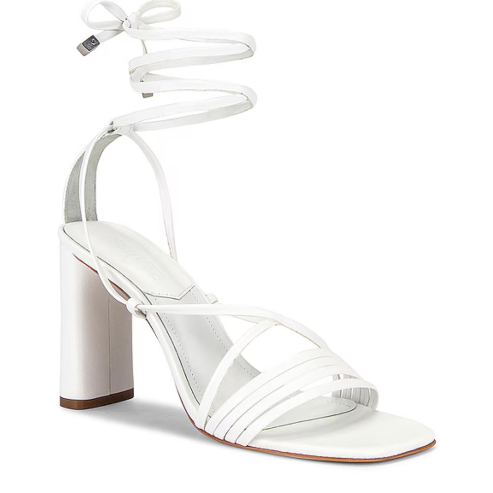 Schutz Glenna Heel White Revolve wrap ankle strappy